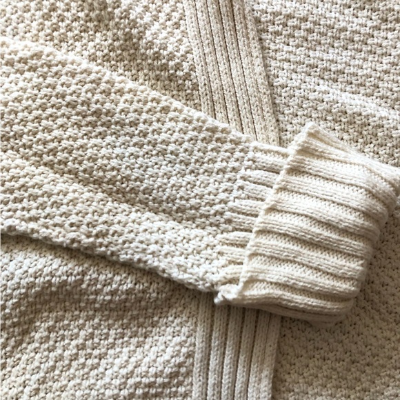 Talbots Waterfall Wool Cotton Blend Cardigan in Cream Size MP - Picture 12 of 12